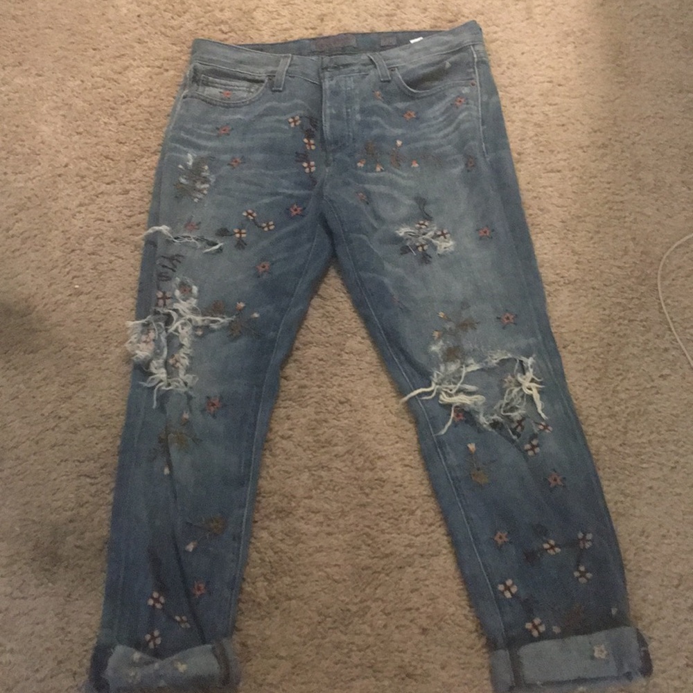 lucky brand embroidered jeans